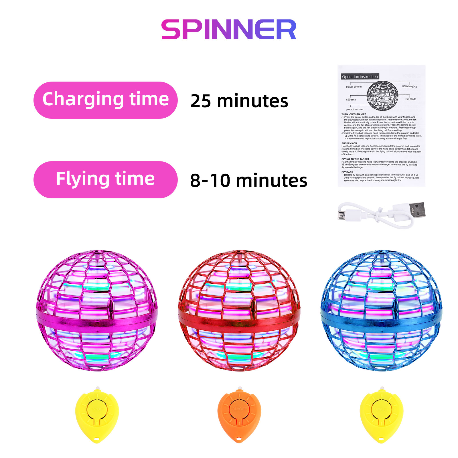Flying Orb Ball Boomerang Spin - Drone Beacon Light ulasan dan harga